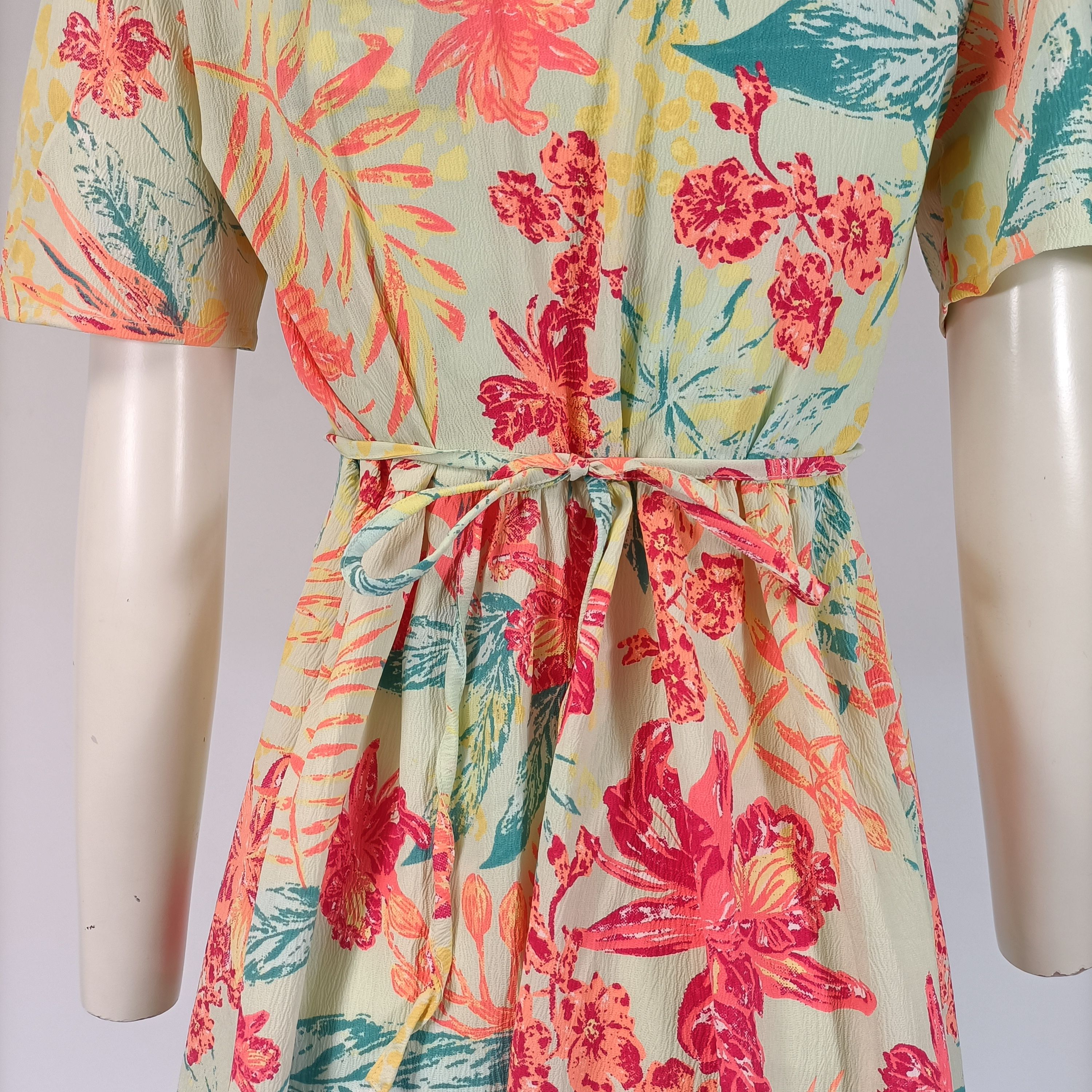 Voir photo 6 de Robe Kaporal imprimé floral tropical été ceinturée S A3681 Robe Kaporal imprimé floral tropical été ceinturée S A3681 Parfait état reconditionné photo 6