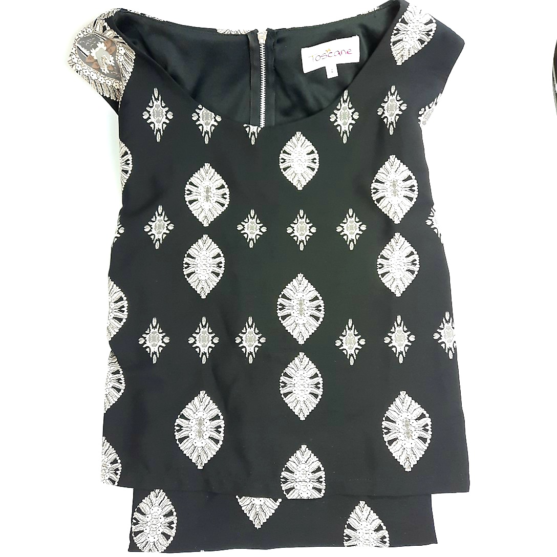 Voir photo 3 de Robe noire chic motifs cachemire TOSCANE T4 Robe noire chic motifs cachemire TOSCANE T4 Parfait état reconditionné photo 3