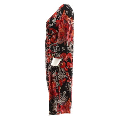 Voir photo 3 de Robe noire imprimée multicolore - Femme - Jacqueline Riu - Taille 44 Robe noire imprimée multicolore - Femme - Jacqueline Riu - Taille 44 Très bon état reconditionné photo 3