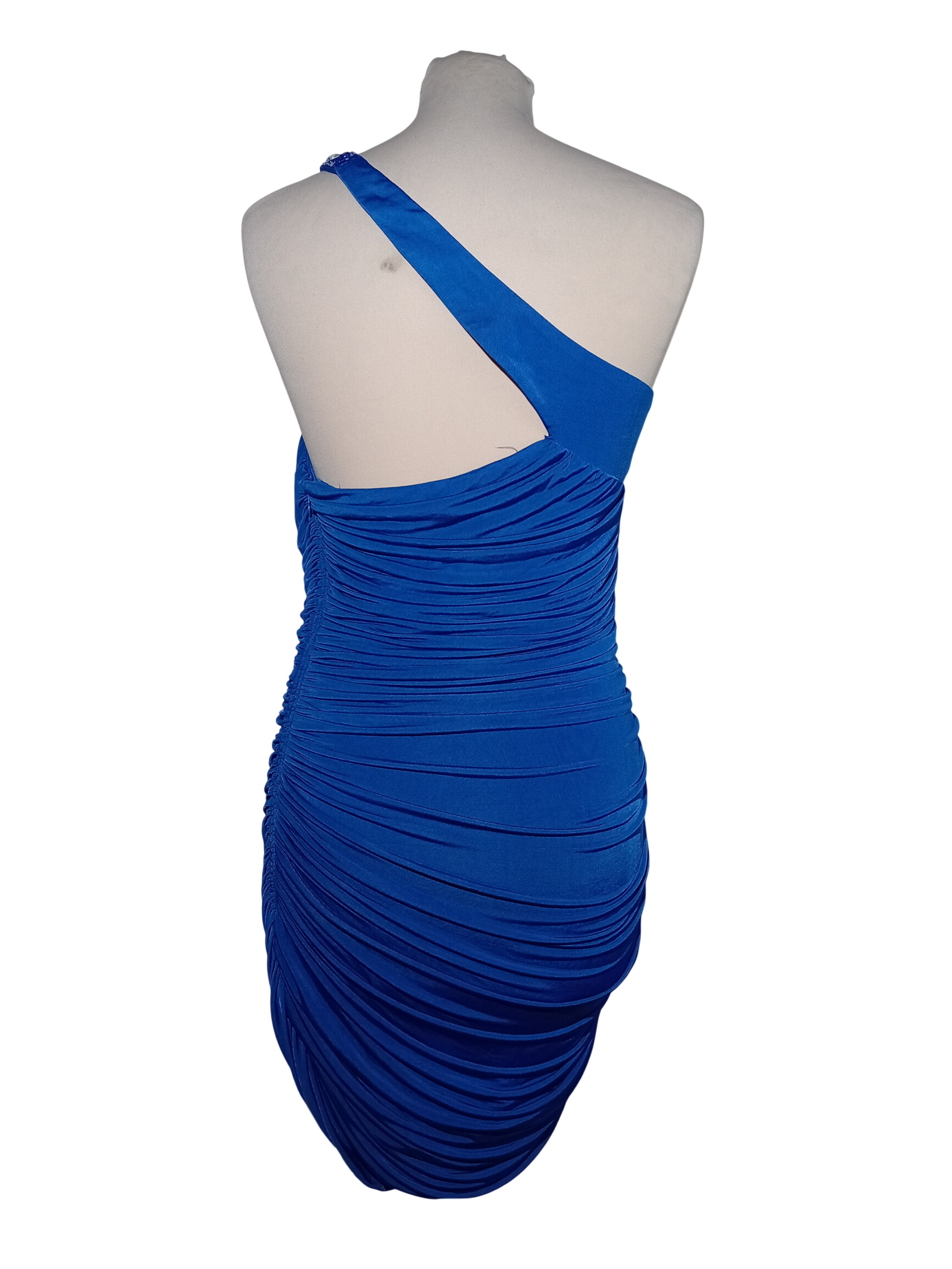 Voir photo 2 de Robe Soirée Moulante Bleue Asymétrique Strass 4 Now L/40/12 (T4305) Robe Soirée Moulante Bleue Asymétrique Strass 4 Now L/40/12 (T4305) Bon état reconditionné photo 2