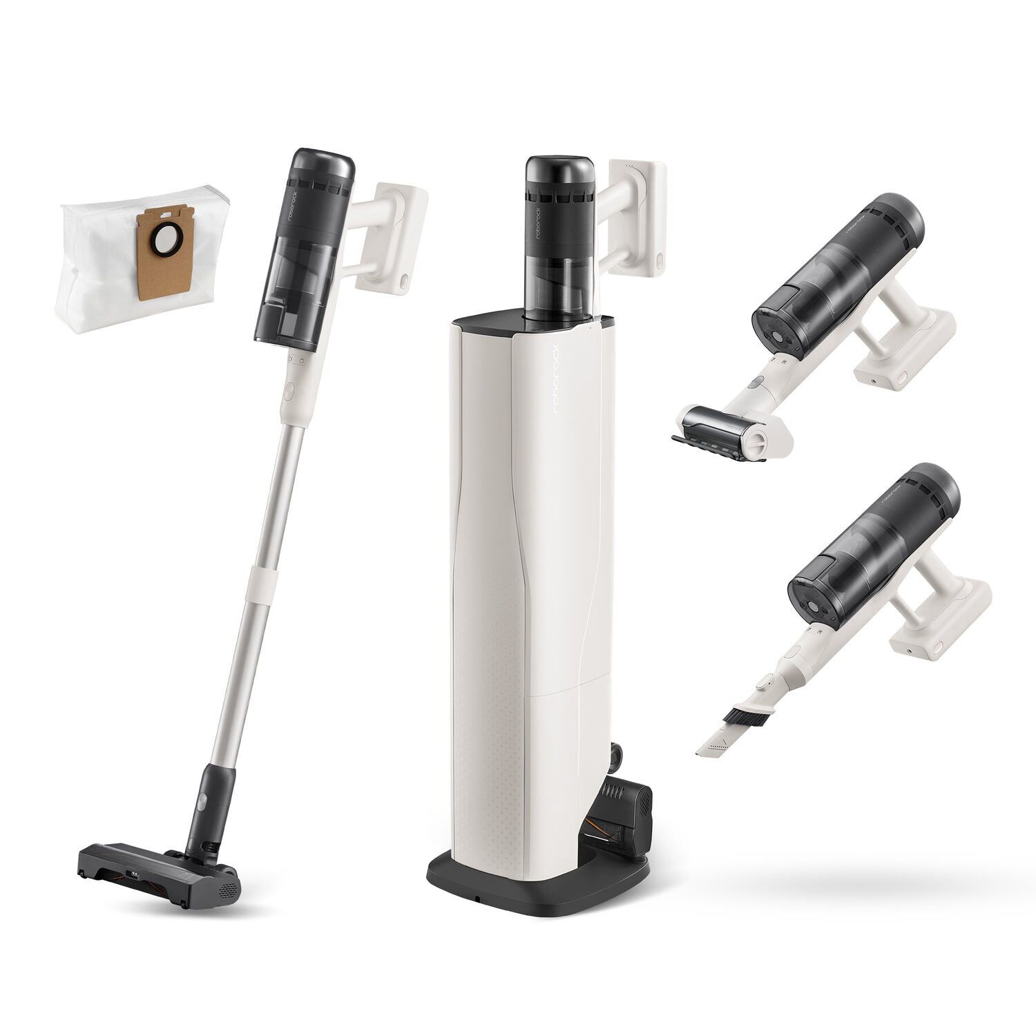 Roborock H60 Hub Pro Aspirateur à main sans fil avec station de vidage automatique incluse blanc/noir Parfait état Roborock reconditionné disponible sur Refurbed