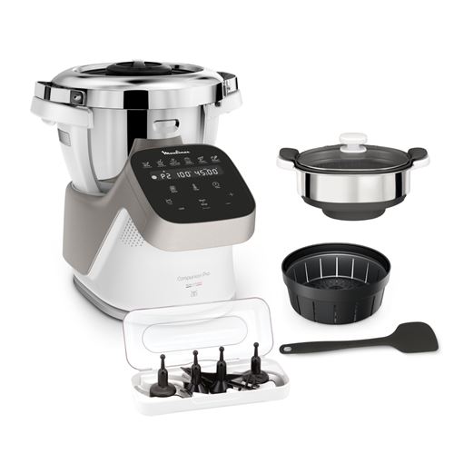 Robot cuiseur Moulinex Companion Pro avec Cuiseur vapeur YY5286FG 1550 W Argent État correct Moulinex reconditionné disponible sur Fnac