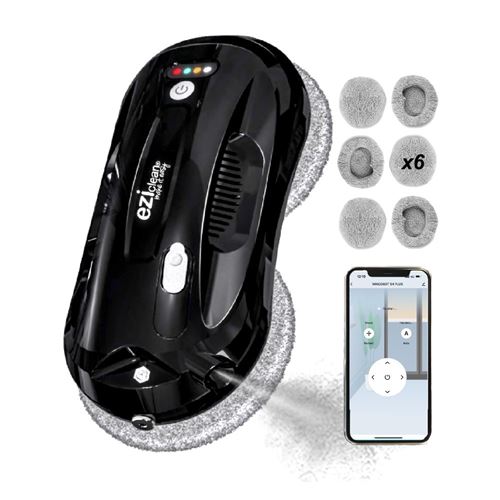 Robot lave-vitres avec diffuseur de solution nettoyante intégrée Eziclean® Windobot S4 Plus 72 W Noir État correct Eziclean reconditionné disponible sur Fnac