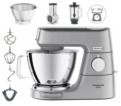 Robot pâtissier Kenwood Titanium Chef Baker KVC85.314SI 1200 W Argent État correct Kenwood reconditionné disponible sur Fnac