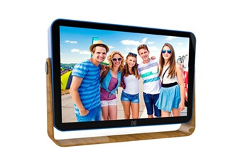 RWF108V - Cadre Photo Numerique 10 pouces (Wifi, ecran tactile 1280x800, Photo/Video/Musique/Calendrier/Horloge/Meteo, 32GB, Batterie, Prise Secteur) Bon état Kodak reconditionné disponible sur Darty