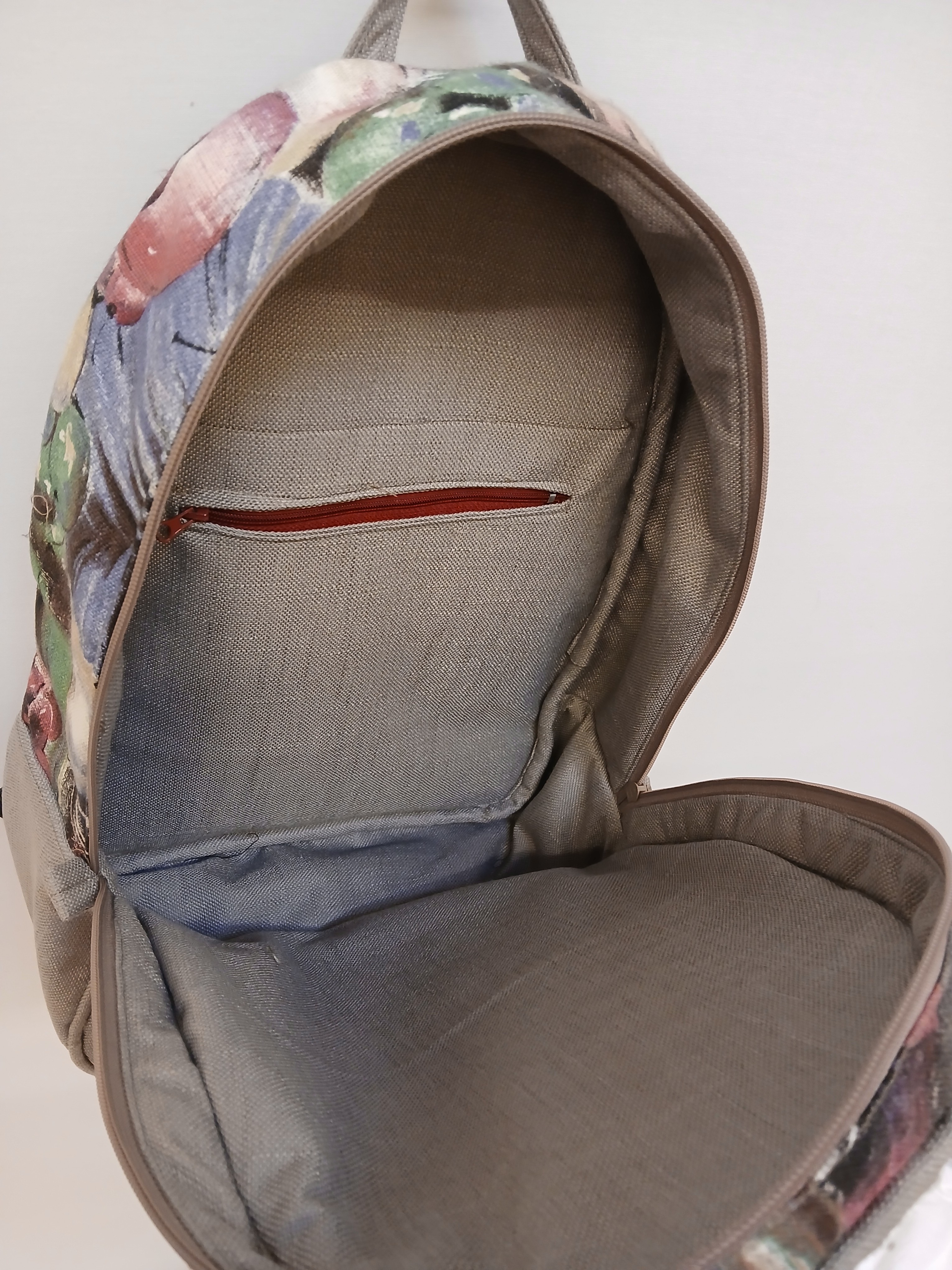 Voir photo 3 de Sac à dos en lin & Trousse - 100% matières recyclées - Etoffe meuse Sac à dos en lin & Trousse - 100% matières recyclées - Etoffe meuse Parfait état reconditionné photo 3