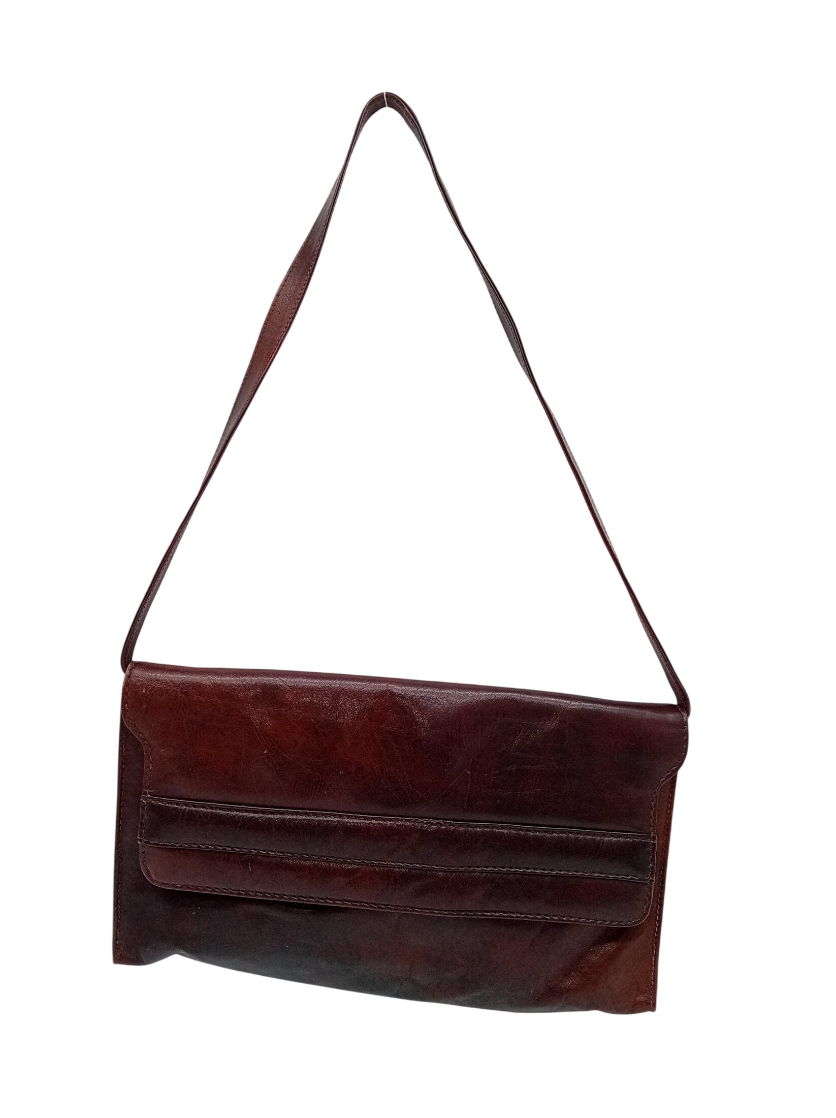 Sac À Main En Cuir Marron Vintage (V3622) - 10,00 € Sac À Main En Cuir Marron Vintage (V3622) reconditionné disponible sur Label Emmaüs