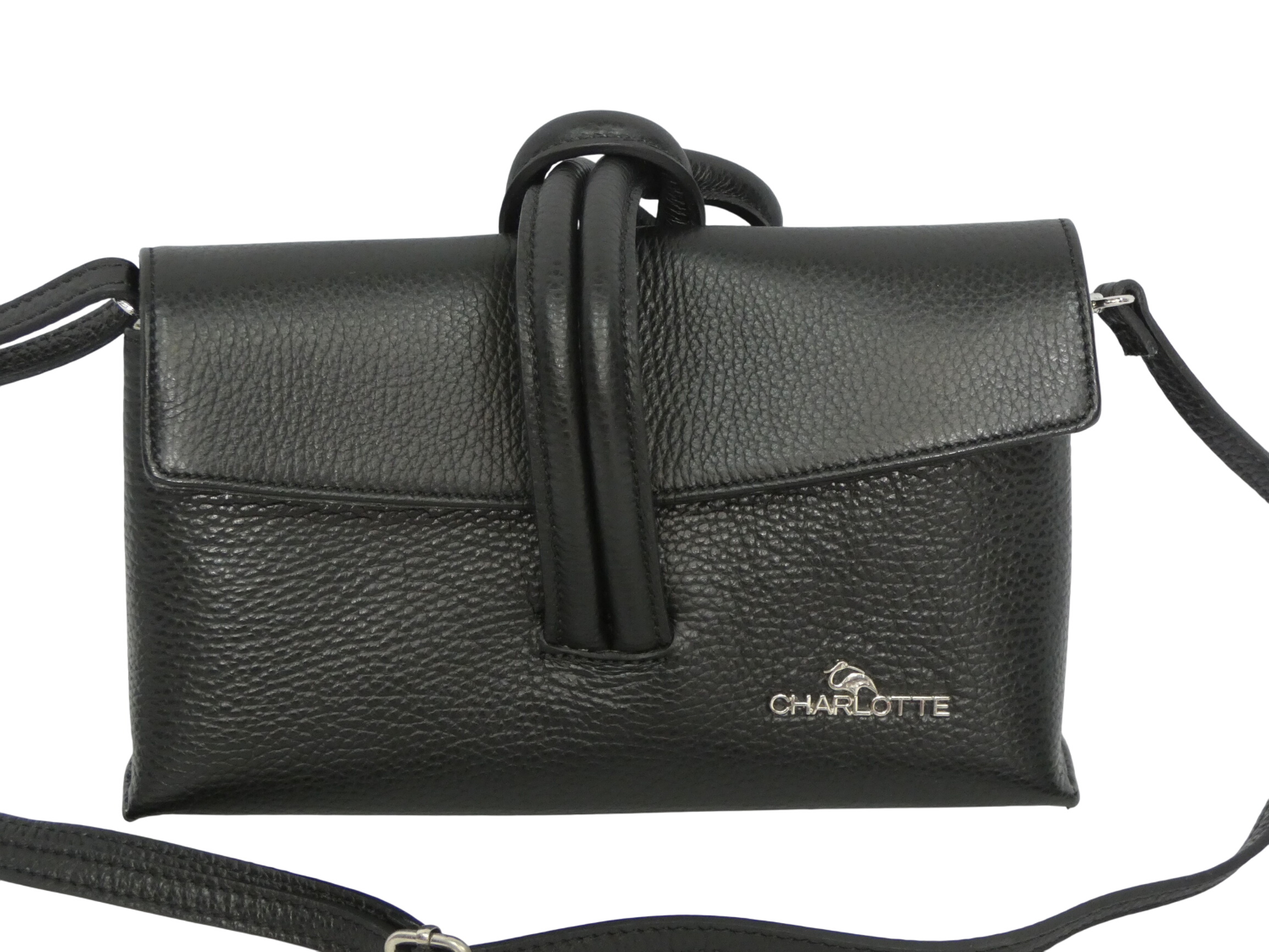 Sac à main porté épaule en cuir noir de marque CHARLOTTE Parfait état - 15,00 € Sac à main porté épaule en cuir noir de marque CHARLOTTE Parfait état reconditionné disponible sur Label Emmaüs