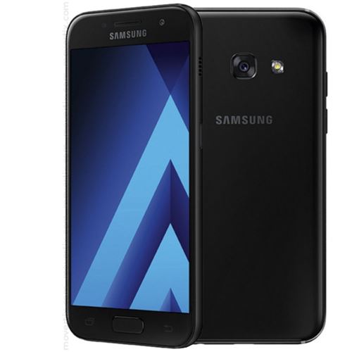 Samsung Galaxy A3 (2017) - 4G smartphone - RAM 2 Go / Mémoire interne 16 Go - microSD slot - OLED display - 4.7" - 1280 x 720 pixels - rear camera 13 MP - front camera 8 MP - ciel noir État correct Samsung reconditionné disponible sur Fnac