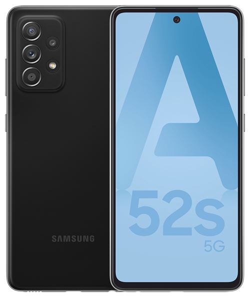 Samsung Galaxy A52s 5G - 5G smartphone - double SIM - RAM 6 Go / Mémoire interne 128 Go - microSD slot - OLED display - 6.5" - 2400 x 1080 pixels - 4x caméras arrière 64 MP, 12 MP, 5 MP, 5 MP - front camera 32 MP - noir génial État correct Samsung reconditionné disponible sur Fnac