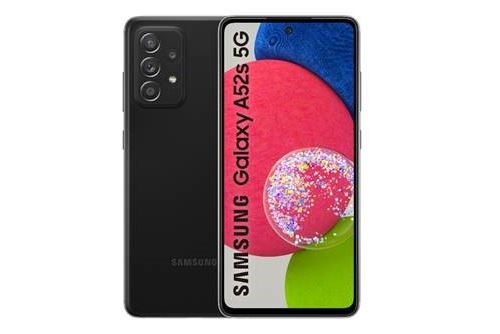 Samsung Galaxy A52s 5G - 5G smartphone - double SIM - RAM 6 Go / Mémoire interne 128 Go - microSD slot - OLED display - 6.5" - 2400 x 1080 pixels - 4x caméras arrière 64 MP, 12 MP, 5 MP, 5 MP - front camera 32 MP - noir génial État correct Samsung reconditionné disponible sur Fnac