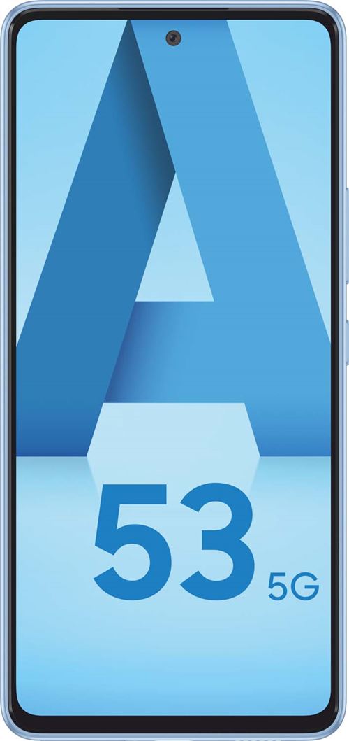 Samsung Galaxy A53 5G - 5G smartphone - double SIM - RAM 6 Go / Mémoire interne 128 Go - microSD slot - OLED display - 6.5" - 2400 x 1080 pixels (120 Hz) - 4x caméras arrière 64 MP, 12 MP, 5 MP, 5 MP - front camera 32 MP - bleu génial État correct Samsung reconditionné disponible sur Fnac