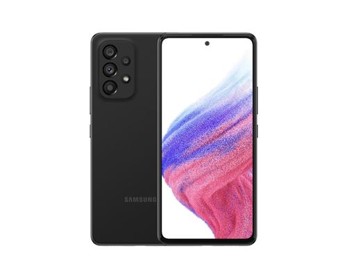 Samsung Galaxy A53 5G - 5G smartphone - double SIM - RAM 8 Go / Mémoire interne 256 Go - microSD slot - OLED display - 6.5" - 2400 x 1080 pixels (120 Hz) - 4x caméras arrière 64 MP, 12 MP, 5 MP, 5 MP - front camera 32 MP - noir génial État correct N/A reconditionné disponible sur Fnac