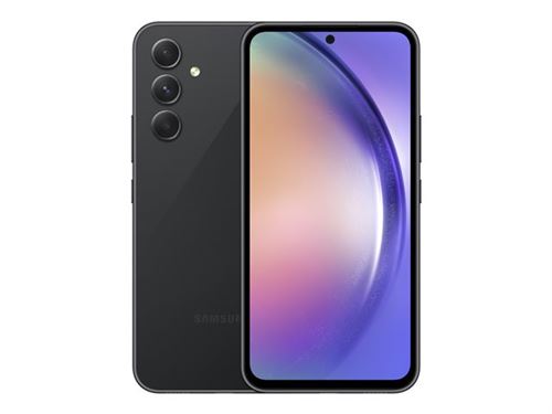 Samsung Galaxy A54 5G - 5G smartphone - double SIM - RAM 8 Go / Mémoire interne 256 Go - microSD slot - écran OLED - 6.4" - 2340 x 1080 pixels (120 Hz) - 3 x caméras arrière 50 MP, 12 MP, 5 MP - front camera 32 MP - graphite magnifique État correct reconditionné disponible sur Fnac