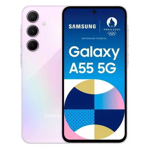 Samsung Galaxy A55 5G 128 Go Rose Lilas Bon état reconditionné disponible sur Rakuten