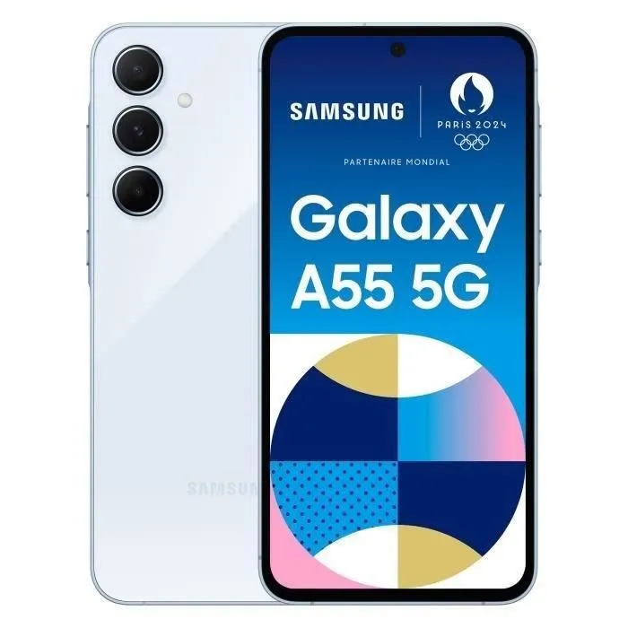 SAMSUNG Galaxy A55 5G Smartphone 128Go Bleu (2024) - Reconditionné - Etat correct Reconditionné - 246,00 € SAMSUNG Galaxy A55 5G Smartphone 128Go Bleu (2024) - Reconditionné - Etat correct Reconditionné Samsung reconditionné disponible sur Cdiscount Seconde Vie
