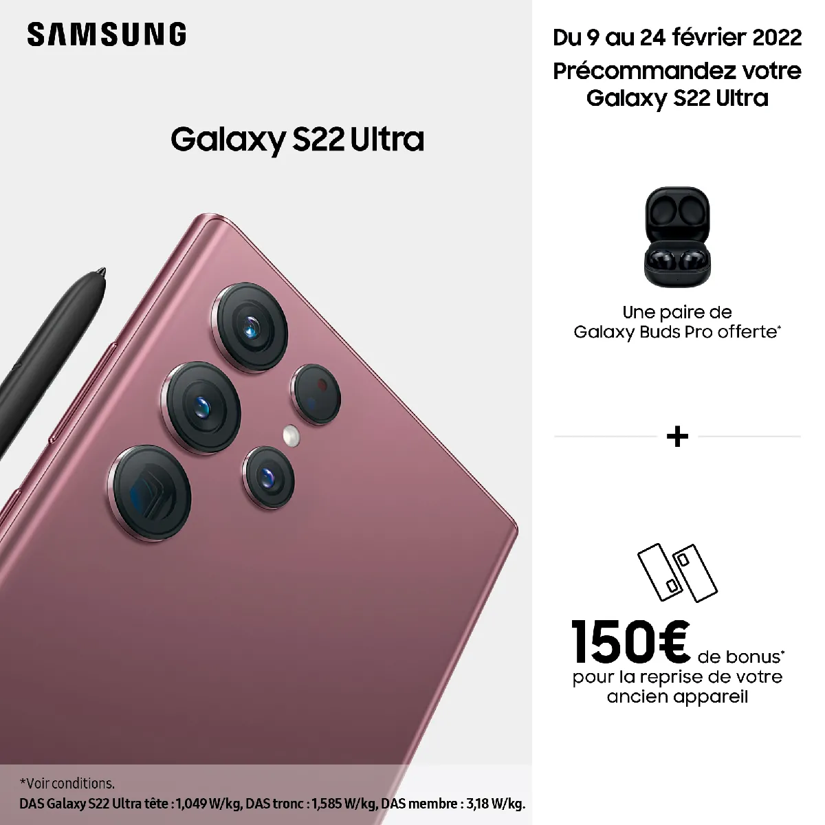 Samsung Galaxy S 12Go/512Go - Bordeaux Reconditionné - 433,00 € Samsung Galaxy S 12Go/512Go - Bordeaux Reconditionné Samsung reconditionné disponible sur Rue du Commerce Seconde Vie