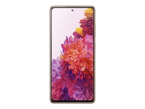 Samsung Galaxy S20 FE - 4G smartphone - double SIM - RAM 6 Go / Mémoire interne 128 Go - microSD slot - écran OLED - 6.5" - 2400 x 1080 pixels (120 Hz) - 3 x caméras arrière 12 MP, 12 MP, 8 MP - front camera 32 MP - nuage orange État correct reconditionné disponible sur Fnac