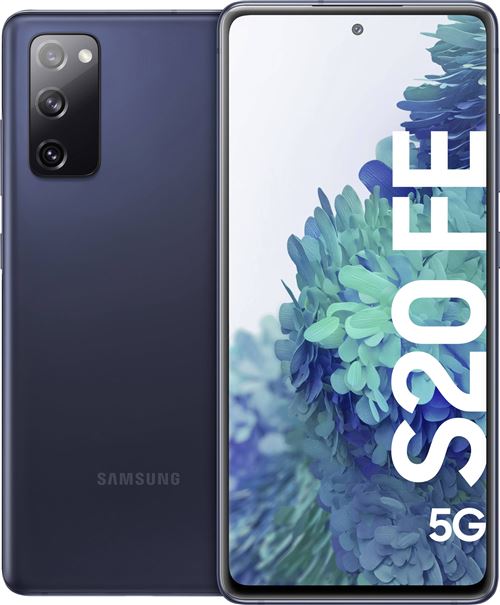 Samsung Galaxy S20 FE 5G - 5G smartphone - double SIM - RAM 6 Go / Mémoire interne 128 Go - microSD slot - OLED display - 6.5" - 2400 x 1080 pixels (120 Hz) - 3 x caméras arrière 12 MP, 12 MP, 8 MP - front camera 32 MP - nuage marine État correct Samsung reconditionné disponible sur Fnac