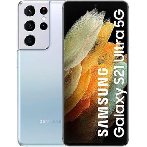 Samsung Galaxy S21 Ultra 5G - 5G smartphone - double SIM - RAM 12 Go / Mémoire interne 256 Go - OLED display - 6.8" - 3200 x 1440 pixels (120 Hz) - 4x caméras arrière 12 MP, 108 MP, 10 MP, 10 MP - front camera 40 MP - argent fantôme État correct - 361,61 € Samsung Galaxy S21 Ultra 5G - 5G smartphone - double SIM - RAM 12 Go / Mémoire interne 256 Go - OLED display - 6.8" - 3200 x 1440 pixels (120 Hz) - 4x caméras arrière 12 MP, 108 MP, 10 MP, 10 MP - front camera 40 MP - argent fantôme État correct Samsung reconditionné disponible sur Fnac