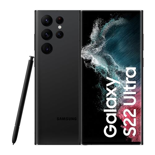 Samsung Galaxy S22 Ultra - 5G smartphone - double SIM - RAM 8 Go / Mémoire interne 128 Go - écran OLED - 6.8" - 3088 x 1440 pixels (120 Hz) - 4x caméras arrière 108 MP, 12 MP, 10 MP, 10 MP - front camera 40 MP - noir fantôme État correct N/A reconditionné disponible sur Fnac