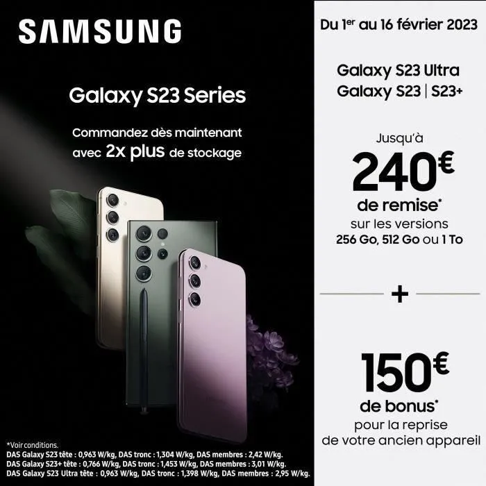 SAMSUNG Galaxy S23 256Go Vert - Reconditionné - Excellent état Reconditionné - 349,00 € SAMSUNG Galaxy S23 256Go Vert - Reconditionné - Excellent état Reconditionné Samsung reconditionné disponible sur Cdiscount Seconde Vie