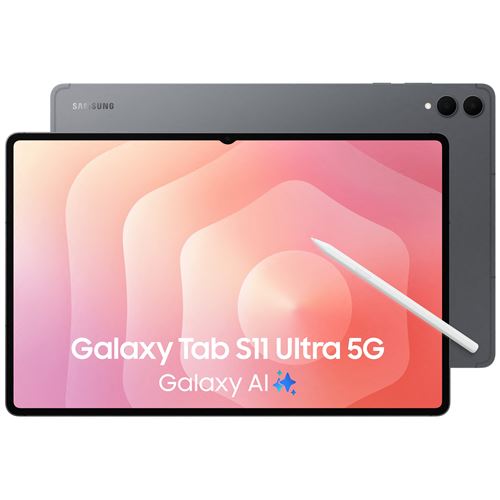 Samsung Galaxy Tab S11 Ultra - Tablette - Android - 512 Go - 14.6" AMOLED dynamique 2X (2960 x 1848) - Logement microSD - 3G, 4G, 5G - service non inclus - gris État correct - 1282,00 € Samsung Galaxy Tab S11 Ultra - Tablette - Android - 512 Go - 14.6" AMOLED dynamique 2X (2960 x 1848) - Logement microSD - 3G, 4G, 5G - service non inclus - gris État correct reconditionné disponible sur Fnac