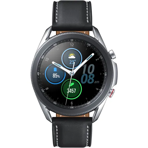 Samsung Galaxy Watch 3 - 45 mm - argent mystique - Montre connectée avec bracelet - cuir - affichage 1.4" - 8 Go - Wi-Fi, NFC, Bluetooth - 53.8 g Bon état reconditionné disponible sur Rakuten