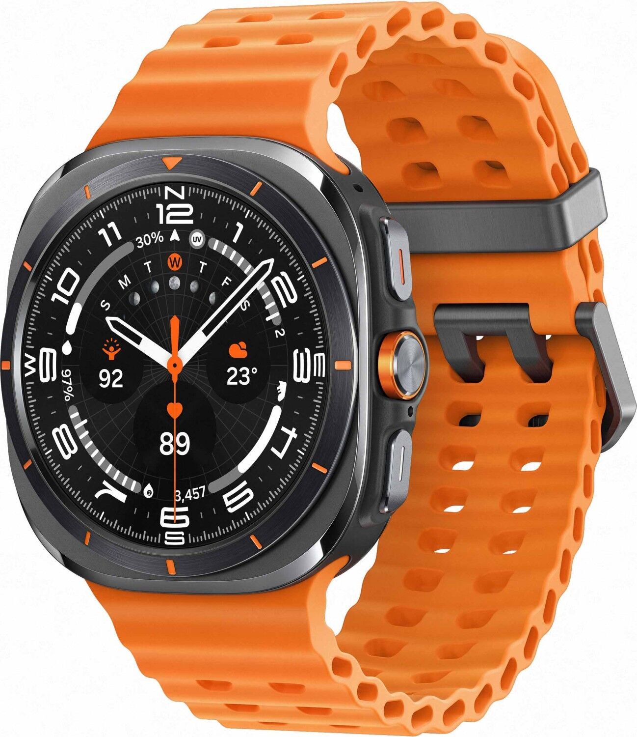 Samsung Galaxy Watch Ultra (2024) Gris Titane Bracelet Marin orange Parfait état Samsung reconditionné disponible sur Refurbed | Dero