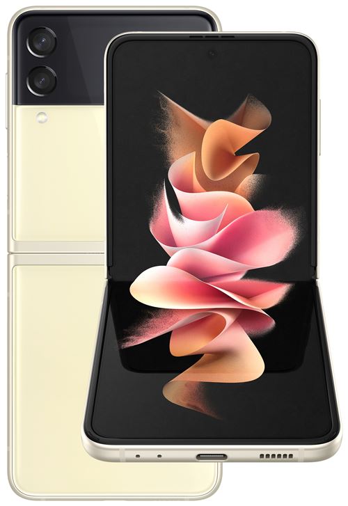 Samsung Galaxy Z Flip 3 5G - 5G smartphone - double SIM - RAM 8 Go / Mémoire interne 256 Go - OLED display - 6.7" - 2640 x 1080 pixels (120 Hz) - 2x caméras arrière 12 MP, 12 MP - front camera 10 MP - Telekom - crème État correct Samsung reconditionné disponible sur Fnac