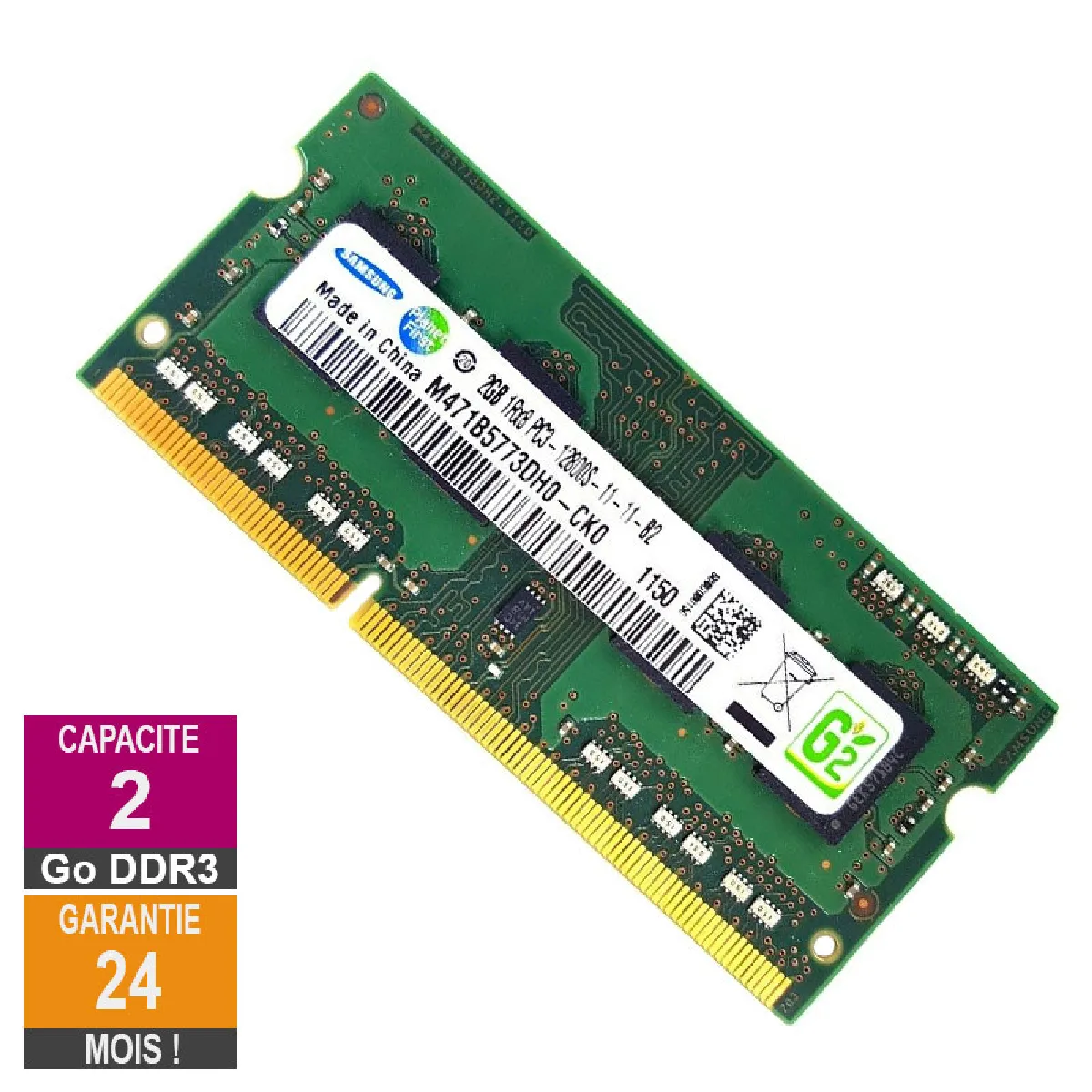 Samsung M471B5773DH0-CK0 2Go 1600MHz DDR3 Reconditionné - 14,69 € Samsung M471B5773DH0-CK0 2Go 1600MHz DDR3 Reconditionné Samsung reconditionné disponible sur Rue du Commerce Seconde Vie