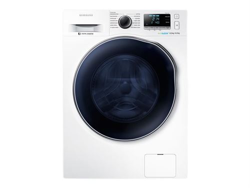 Samsung WD80J6410AW - Machine à laver séchante - largeur : 60 cm - profondeur : 60 cm - hauteur : 85 cm - chargement frontal - 58 litres - 8 kg - 1400 tours/min - blanc État correct Samsung reconditionné disponible sur Fnac