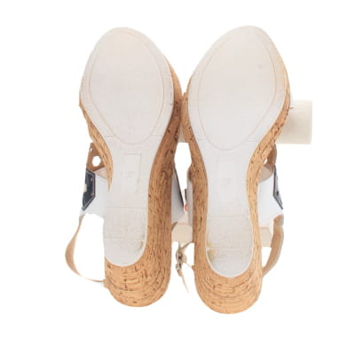Voir photo 3 de Sandales blanches à talon compensé - Femme - Originistudio - Pointure 37 Sandales blanches à talon compensé - Femme - Originistudio - Pointure 37 Très bon état reconditionné photo 3