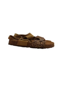 Sandales cuir nubuck léopard ERAM T35 de seconde main - 20,00 € Sandales cuir nubuck léopard ERAM T35 de seconde main reconditionné disponible sur Claquettes Market