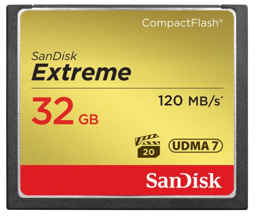 SandisK Carte Mémoire Extreme Compact Flash 32 Go 120 Mo/sec État correct SanDisk reconditionné disponible sur Fnac