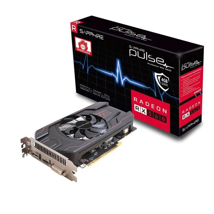 Sapphire Carte graphique PULSE Radeon™ RX 560 4GD5 - 4 Go - GDDR5 - 90W Reconditionné - 79,90 € Sapphire Carte graphique PULSE Radeon™ RX 560 4GD5 - 4 Go - GDDR5 - 90W Reconditionné Sapphire reconditionné disponible sur Cdiscount Seconde Vie | Dero