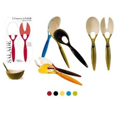 SAVEUR ET DEGUSTATION 2 couverts à salade bicolore blanc vert État correct N/A reconditionné disponible sur Fnac