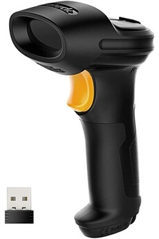 Scanner de code-barres laser sans fil 2. 4ghz, rayon de 35m, scan automatique et précis, autonomie d''environ 15 jours Bon état Inateck reconditionné disponible sur Darty