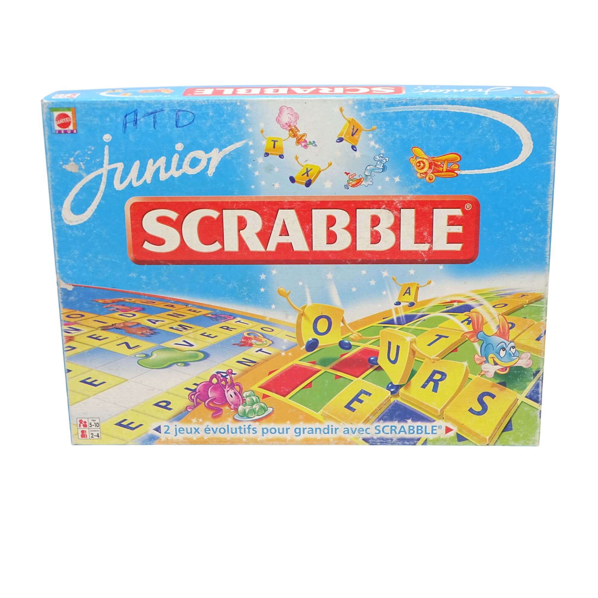 Scrabble Junior d'occasion MATTEL - Dès 5 ans | Ref 14369 Très bon état - 12,00 € Scrabble Junior d'occasion MATTEL - Dès 5 ans | Ref 14369 Très bon état reconditionné disponible sur Label Emmaüs
