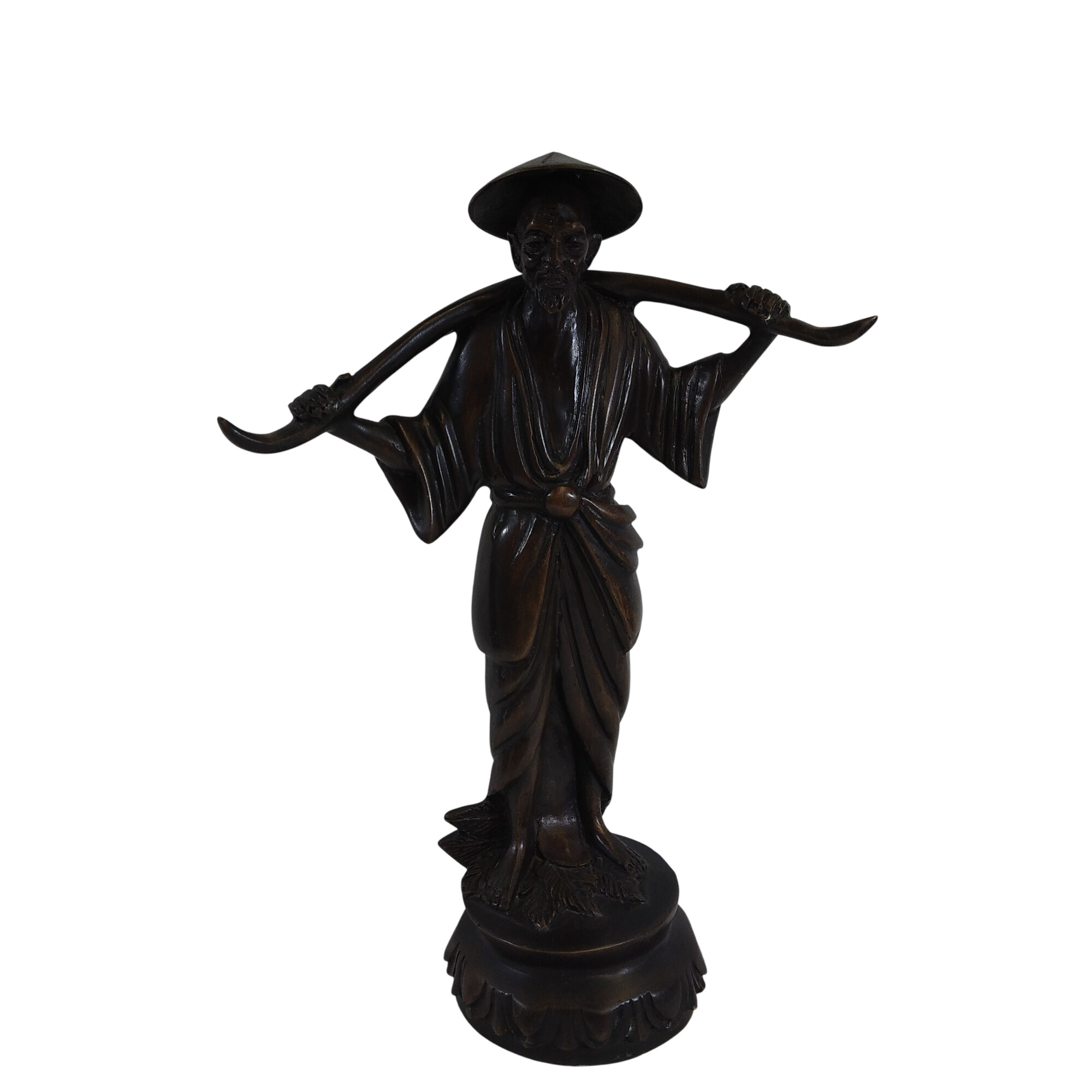 Sculpture asiatique en bronze, le porteur d'eau Très bon état - 40,00 € Sculpture asiatique en bronze, le porteur d'eau Très bon état reconditionné disponible sur Label Emmaüs