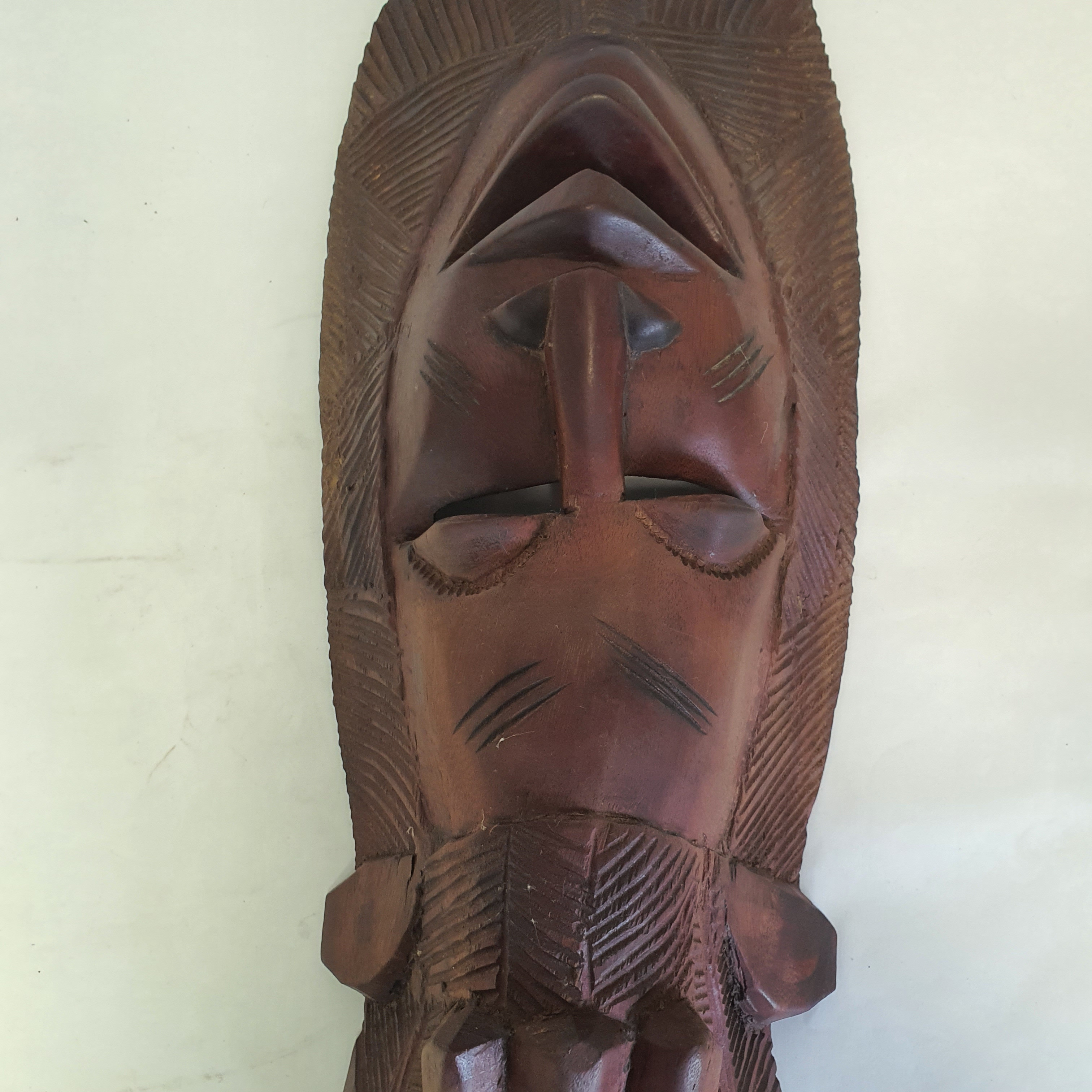 Voir photo 12 de Sculpture en Bois Masque Africain Sculpture en Bois Masque Africain État correct reconditionné photo 12