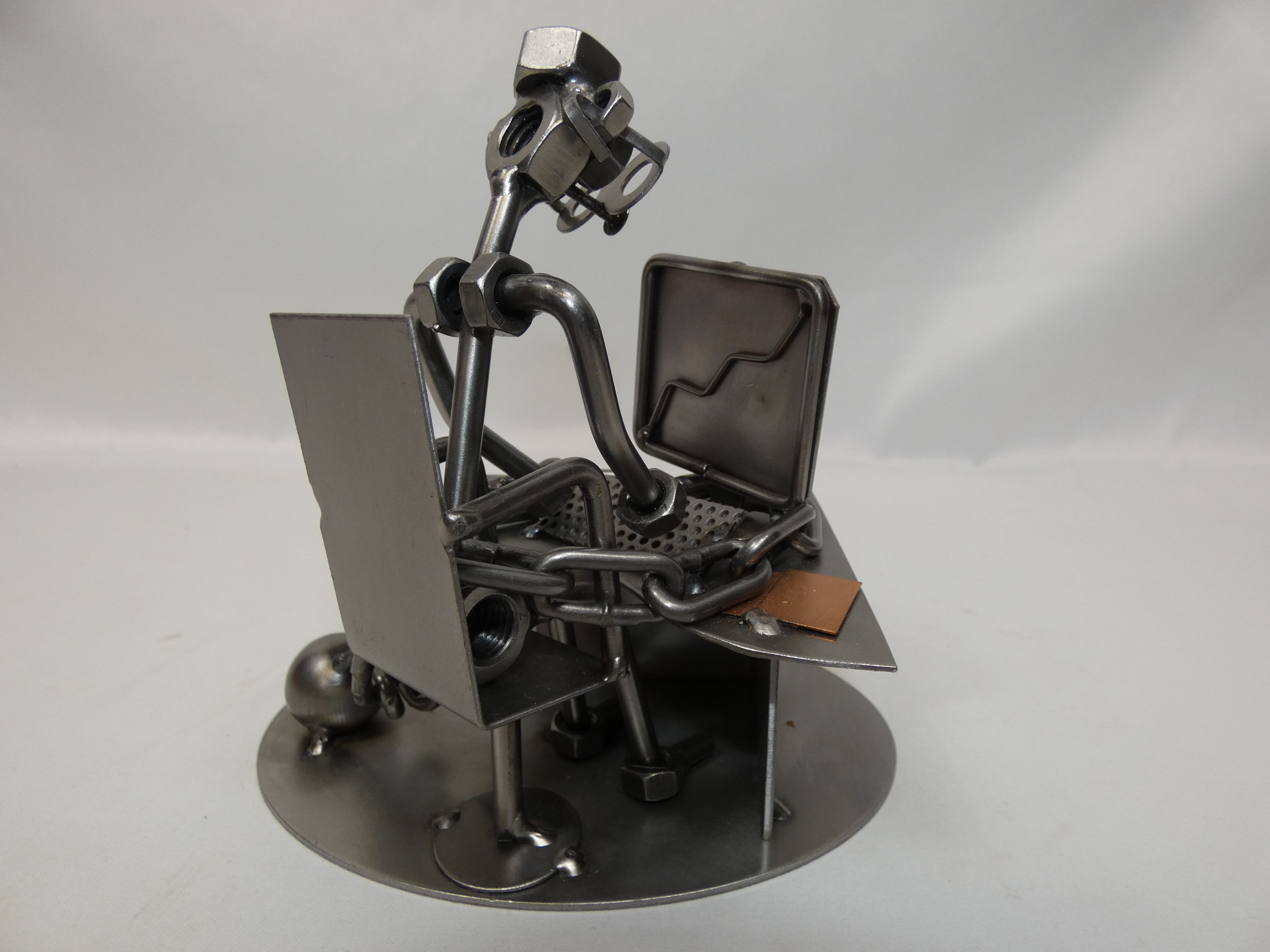 Voir photo 7 de Sculpture en métal "L'employé de bureau" Design Hinz et Kunst (Authentique) Sculpture en métal "L'employé de bureau" Design Hinz et Kunst (Authentique) reconditionné photo 7