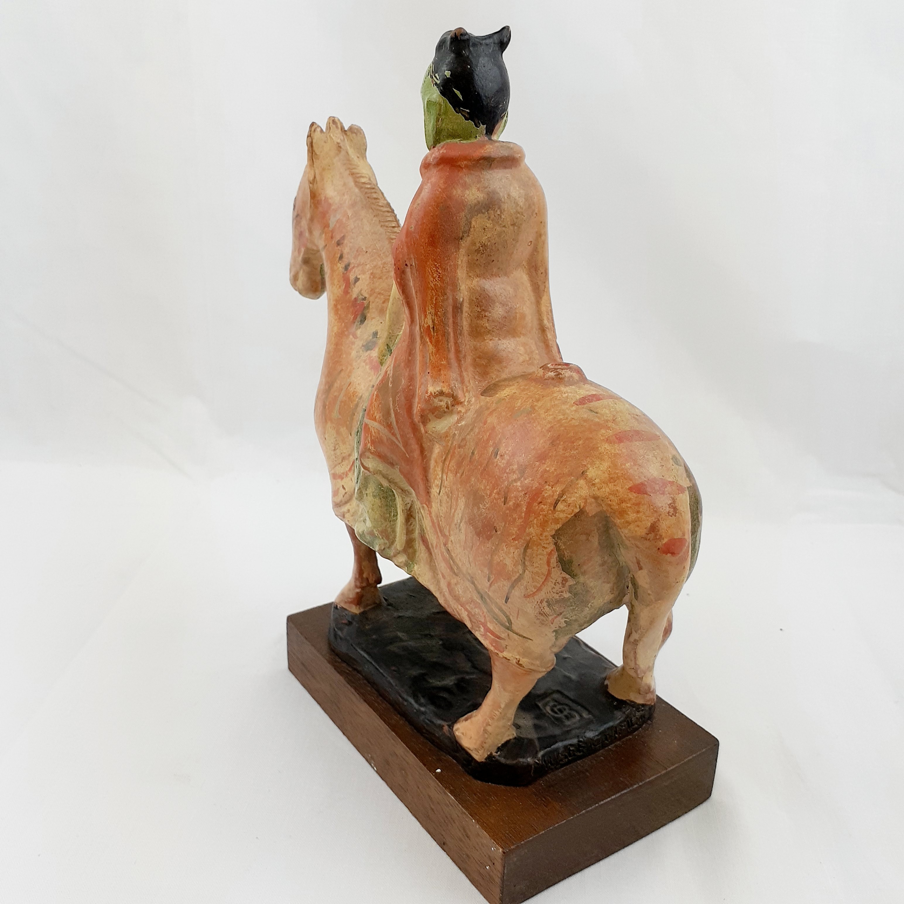 Voir photo 13 de Sculpture en terre cuite polychrome - Cavalier Tang Sculpture en terre cuite polychrome - Cavalier Tang Parfait état reconditionné photo 13