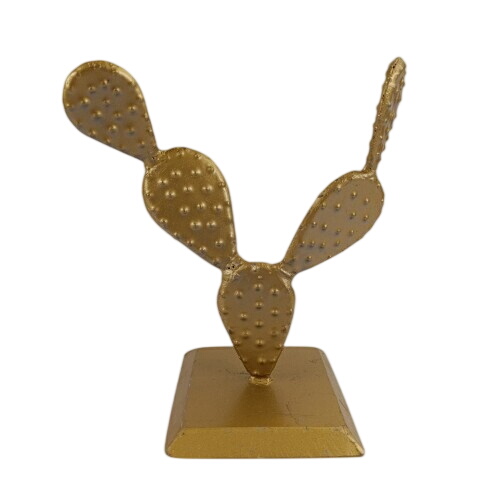 Sculpture métal cactus dorée Bon état - 10,50 € Sculpture métal cactus dorée Bon état reconditionné disponible sur Label Emmaüs