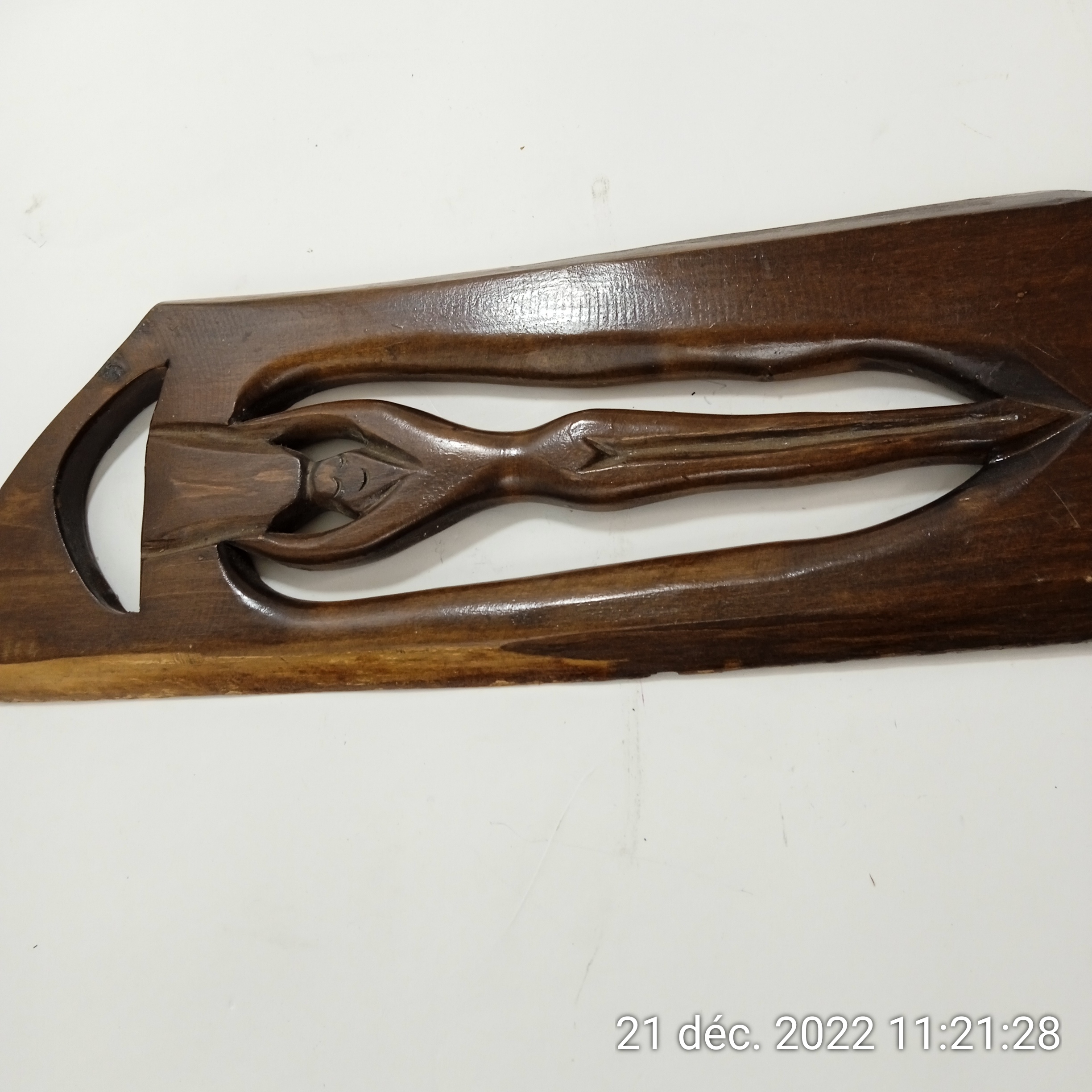 Voir photo 3 de Sculpture mural femme nue en bois fait main Sculpture mural femme nue en bois fait main Bon état reconditionné photo 3
