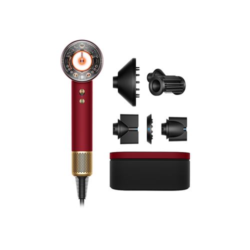 Sèche-cheveux Dyson Supersonic Nural Cheveux lisses à ondulés Velours Rouge et Or État correct Dyson reconditionné disponible sur Fnac