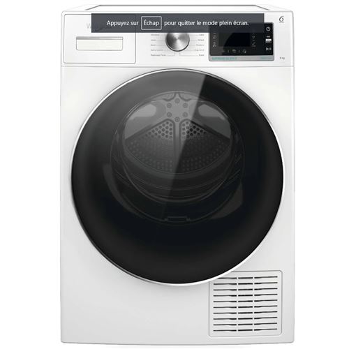 Sèche-linge pompe à chaleur 9kg 120L WHIRLPOOL 59.7cm, W7D93WRFR État correct Whirlpool reconditionné disponible sur Fnac