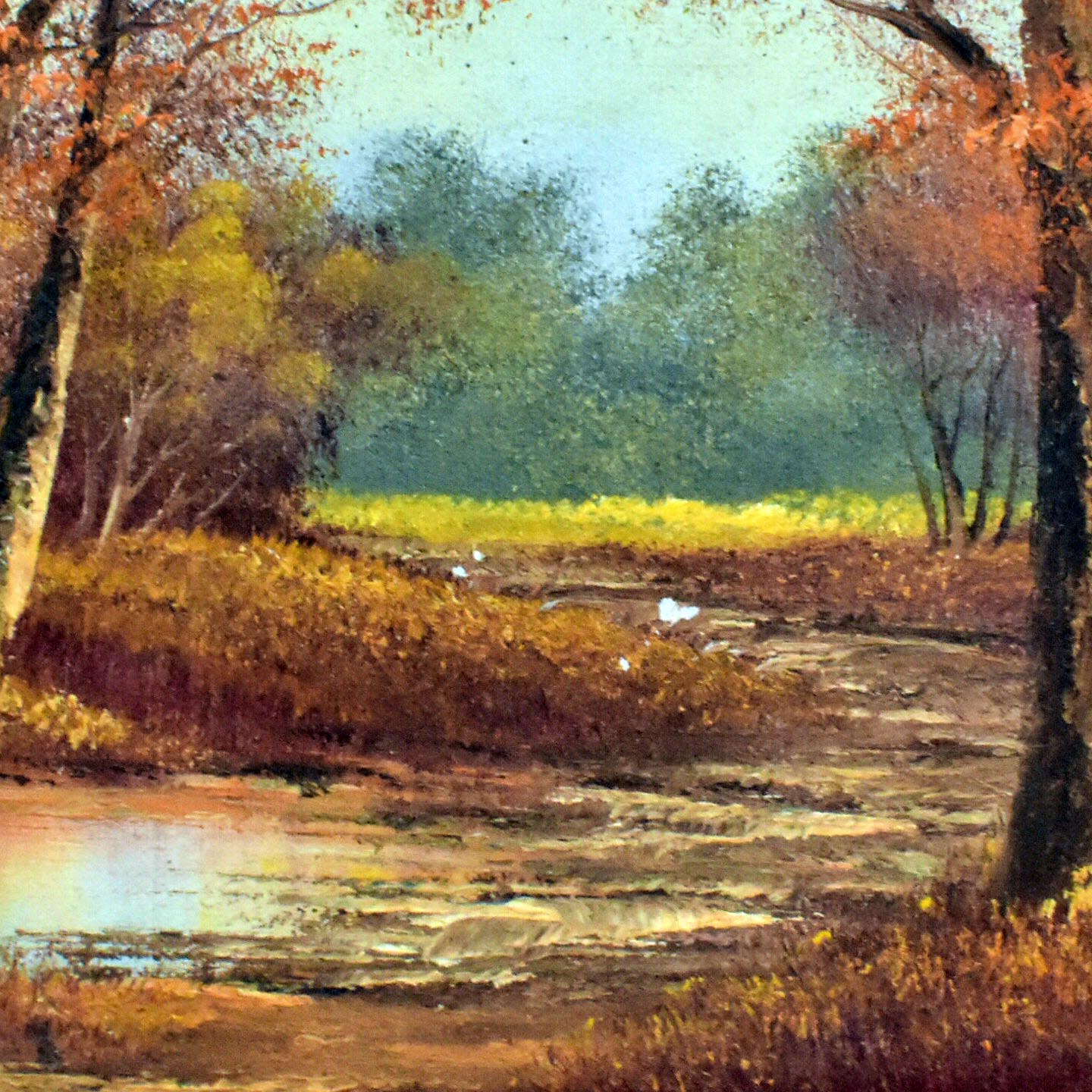Voir photo 2 de Sentier Forestier - Huile sur Toile - Signée Cantrell Sentier Forestier - Huile sur Toile - Signée Cantrell reconditionné photo 2
