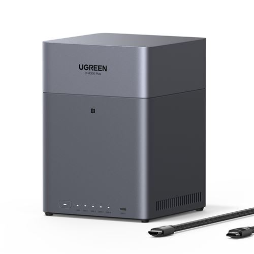 Serveur NAS Ugreen DH4300 Plus 4 baies 120 To Gris anodisé + câble HDMI État correct UGREEN reconditionné disponible sur Fnac