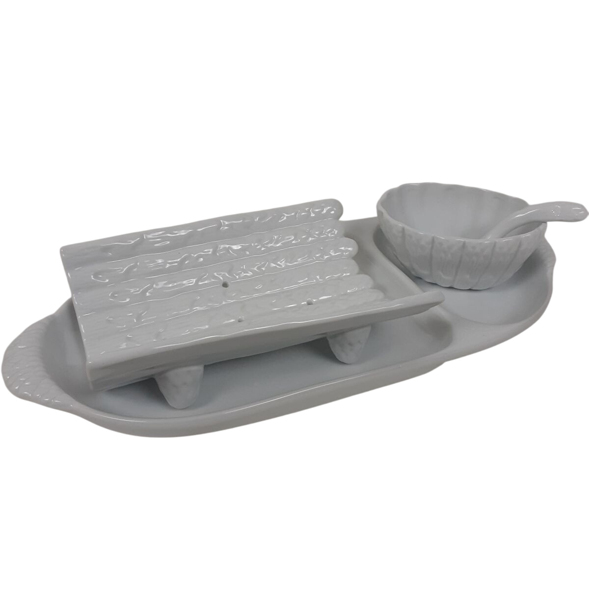 Acheter Service à asperges - 4 pièces - Porcelaine Limoges - MP Samie Parfait état - 35,00 € Service à asperges - 4 pièces - Porcelaine Limoges - MP Samie Parfait état reconditionné disponible sur Label Emmaüs